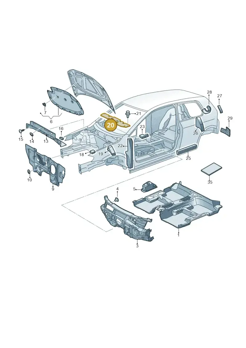 5G0863801 — Volkswagen Golf 2.0 (2016-2020) diagram 746863200, position 20