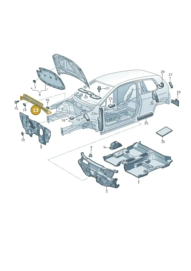 5G0863993 — Volkswagen Golf 1.4 BlueMotion (2012-2017) diagram 746863200, position 13