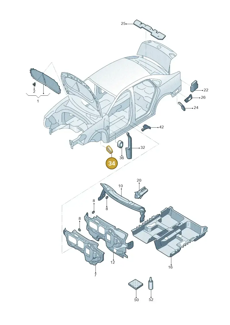 5G0864725 — Volkswagen Lamando (2014-2022) diagram 852863200, position 34