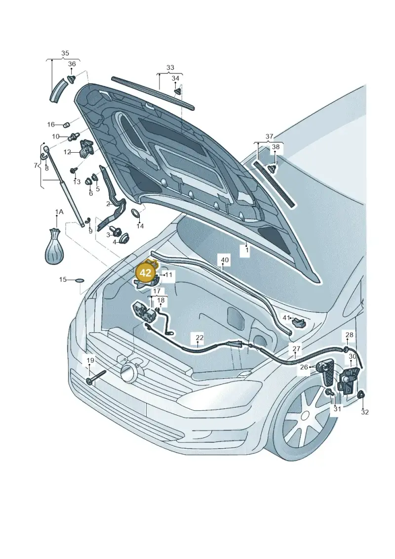 5G0864760B — Volkswagen POLO HATCH         "ZA"06> (2005-) diagram 496823000, position 42