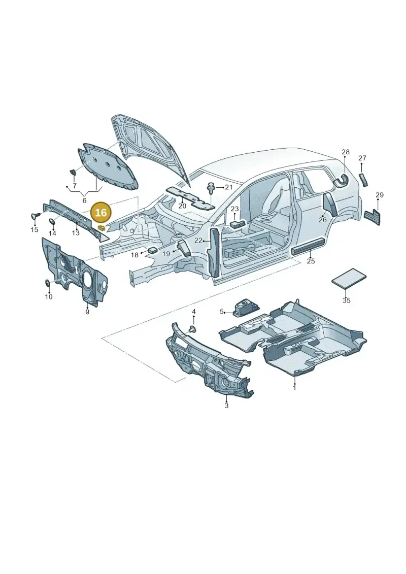 5G0864760B — Volkswagen Golf 2.0 (2016-2020) diagram 746863200, position 16