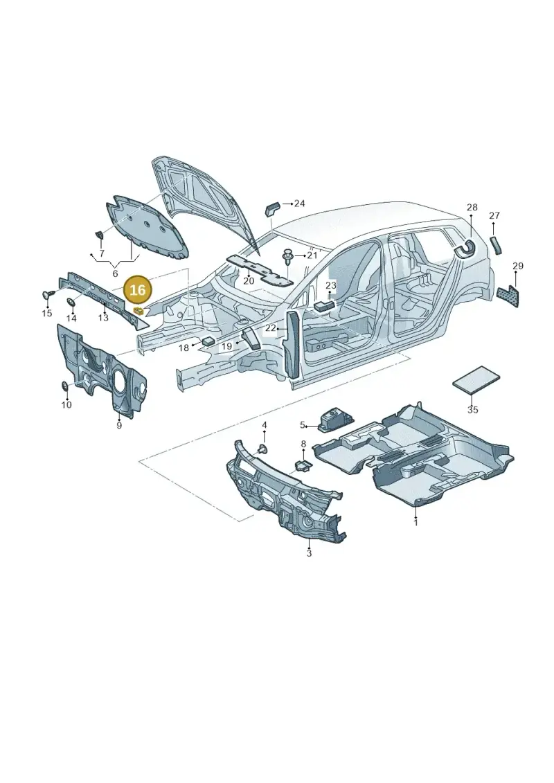 5G0864760B — Volkswagen Golf 1.6 (2015-2019) diagram 774863200, position 16