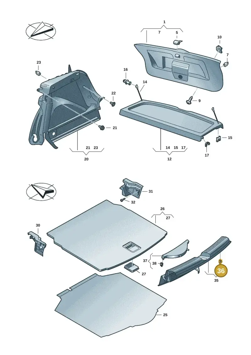 5G0867276 — Volkswagen Taigo (2021-2024) diagram 2f0867080, position 36