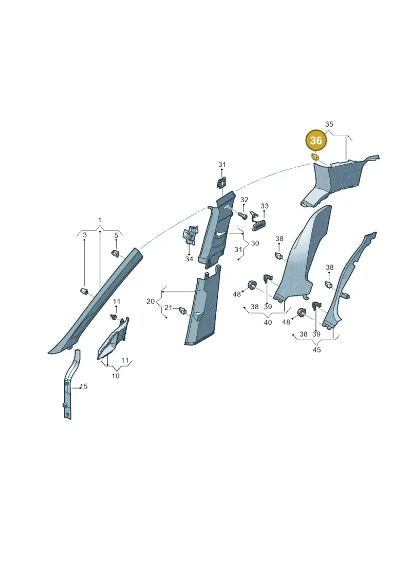 5G0867276A — Volkswagen Golf 2.0 (2016-2020) diagram 746867650, position 36