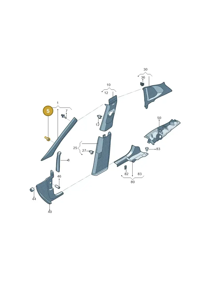 5G0867276A — Volkswagen Tiguan (2024-) diagram 808867650, position 5