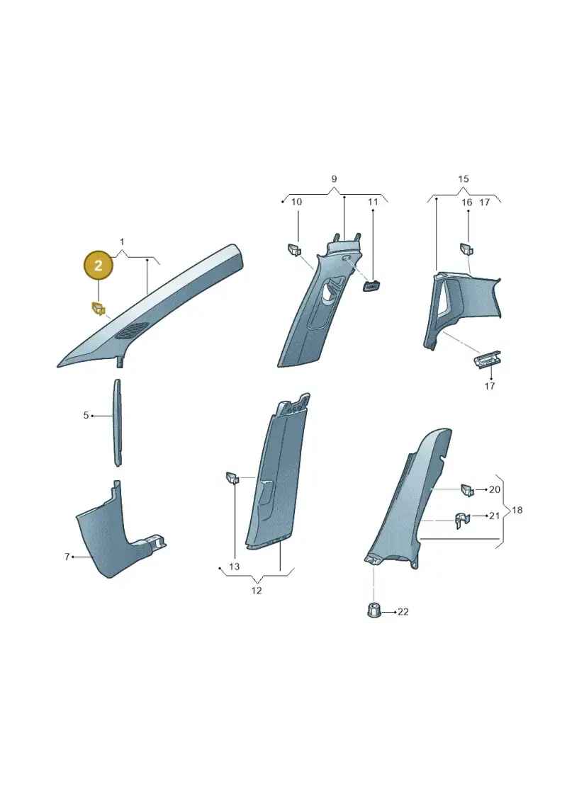 5G0867276A — Volkswagen Taigo (2021-2024) diagram 837867650, position 2