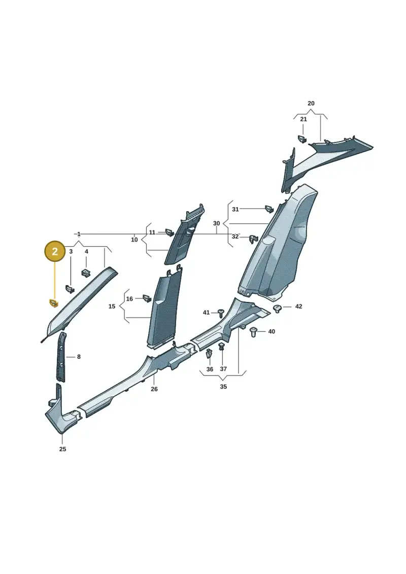 5G0867276A — Volkswagen Tiguan 2.0 (2023-) diagram 57x867700, position 2