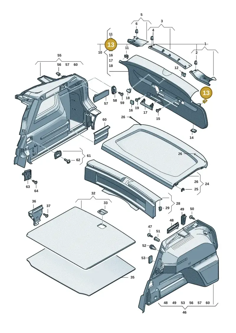 5G0867276 — Volkswagen Tiguan 2.0 (2023-) diagram 57x867800, position 13