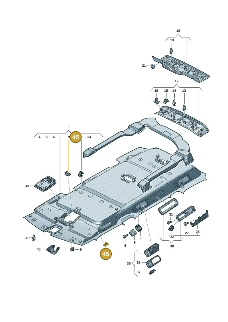 5G0867289A — Volkswagen ID.Buzz (2022-) diagram 15a867660, position 45