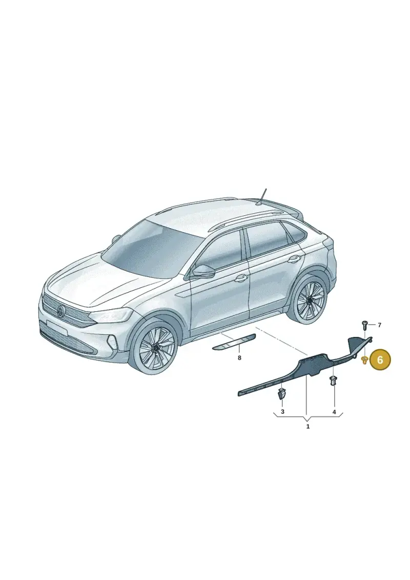 5G0867334 — Volkswagen Taigo (2021-2024) diagram 2f0853100, position 6