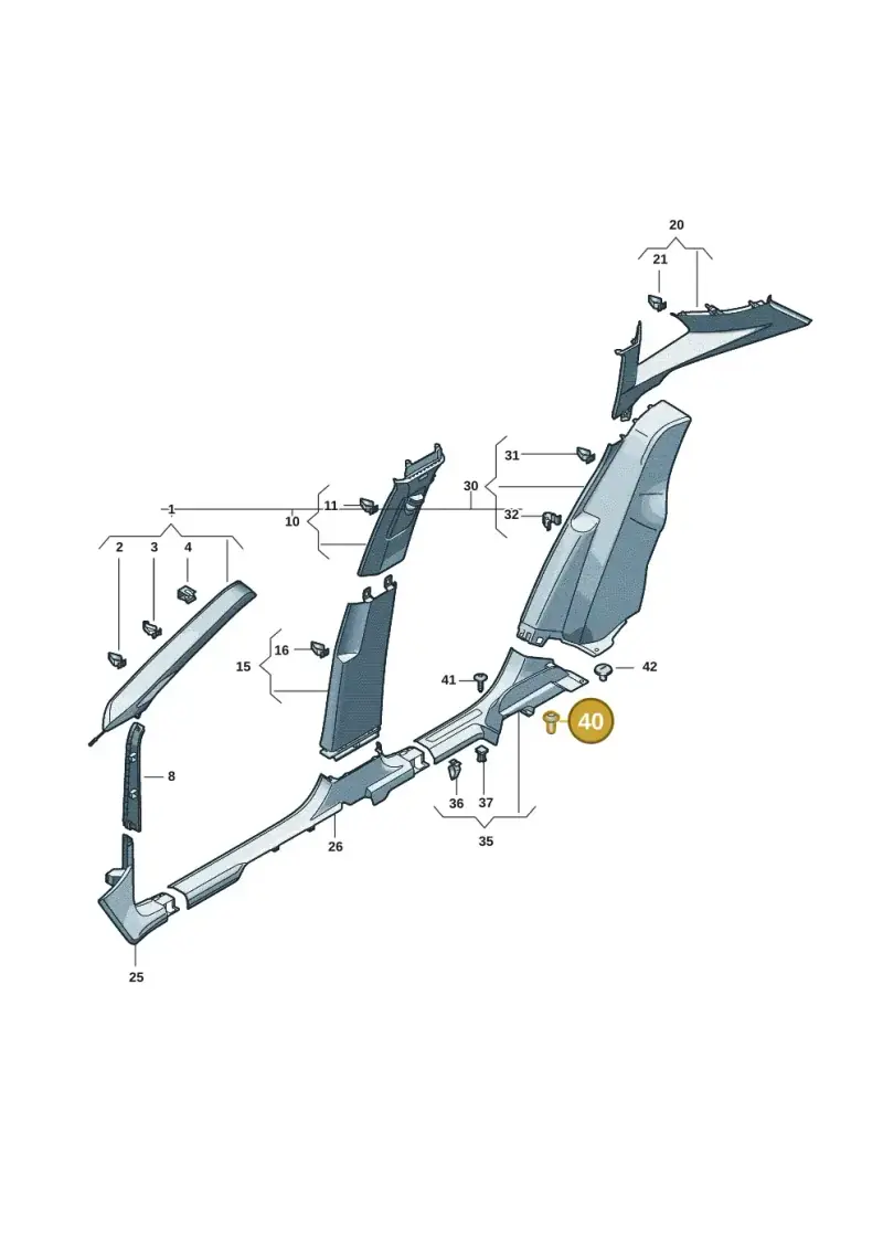 5G0867334 — Volkswagen Tiguan 2.0 (2023-) diagram 57x867700, position 40