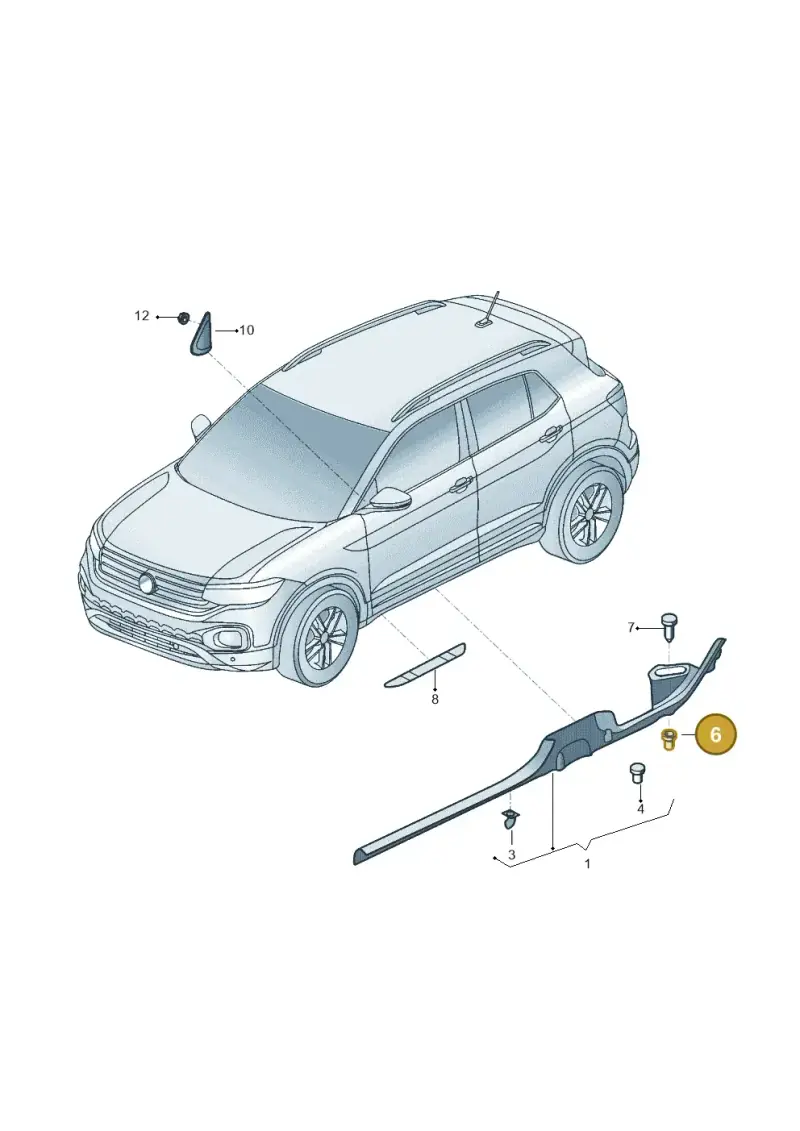 5G0867334 — Volkswagen T-Cross 1,0 (2018-2024) diagram 581853200, position 6