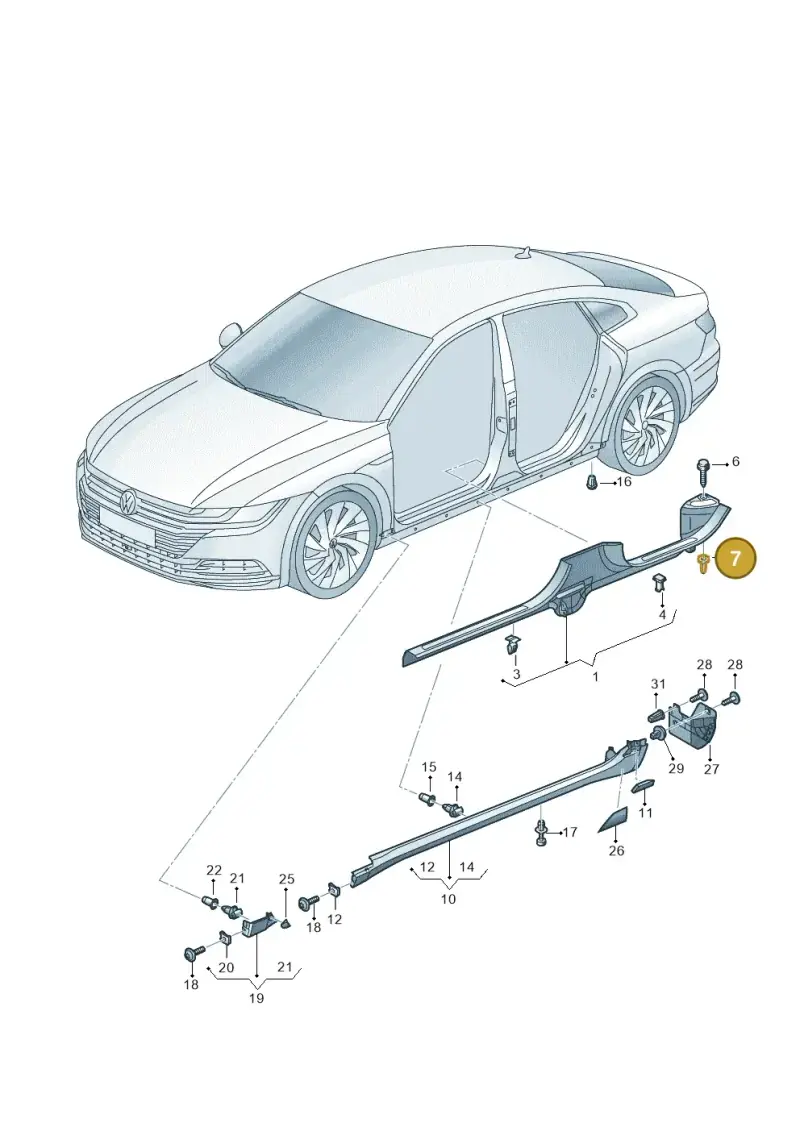 5G0867334 — Volkswagen Arteon (2017-2023) diagram 828853200, position 7