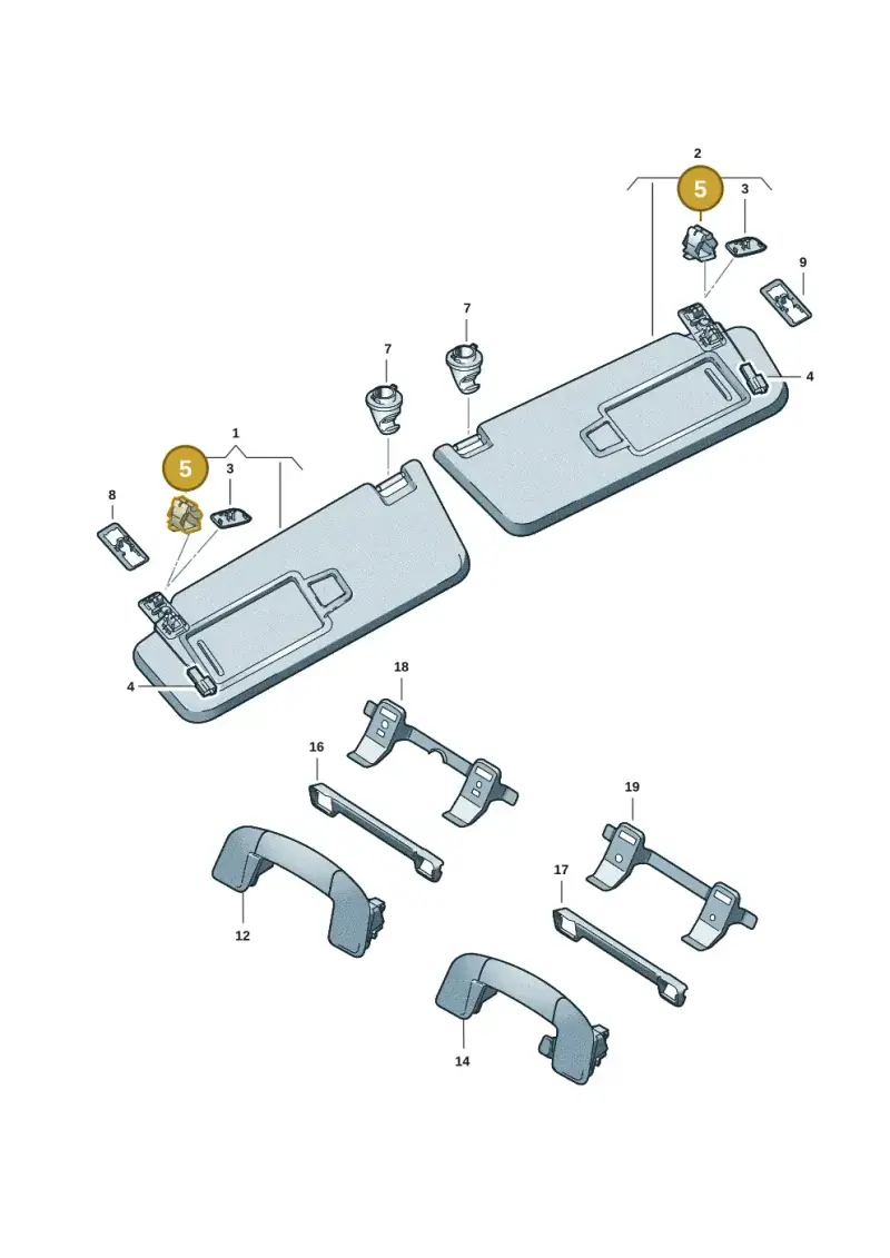 5G0867633 — Volkswagen Tiguan 2.0 (2023-) diagram 3j0857500, position 5