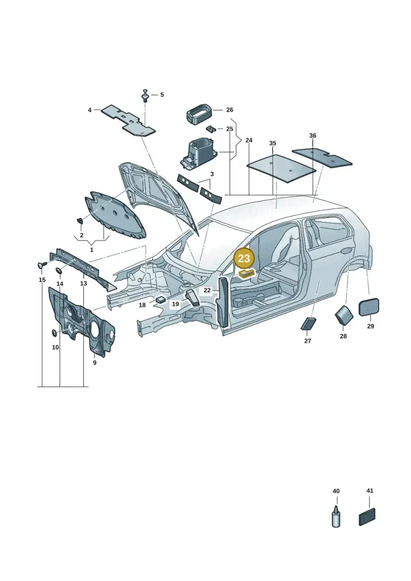 5G0868283A — Volkswagen Golf 1.5 (2020-) diagram 5h0863200, position 23