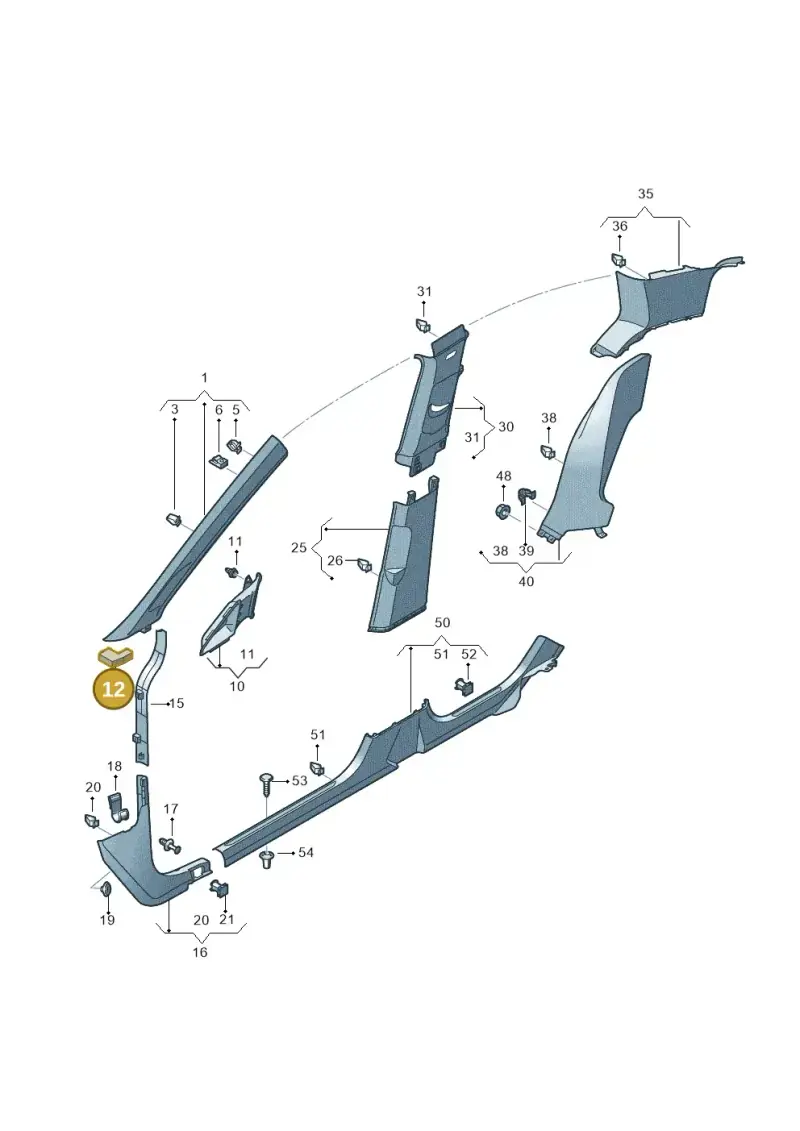5G0868283A — Volkswagen Golf 2.0 BlueMotion (2019-2024) diagram 5h0867065, position 12