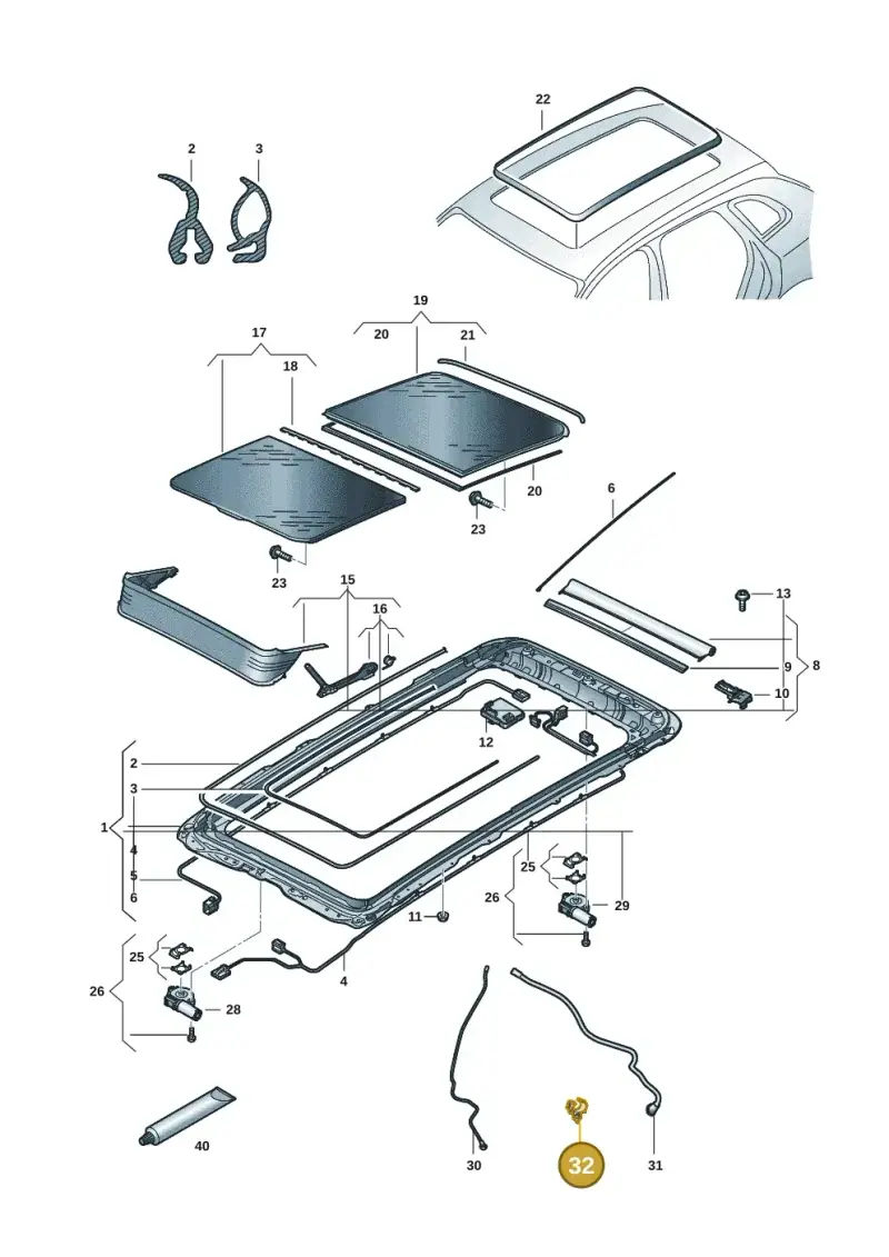 5G0877244 — Volkswagen Passat estate (2023-) diagram 3j0877000, position 32