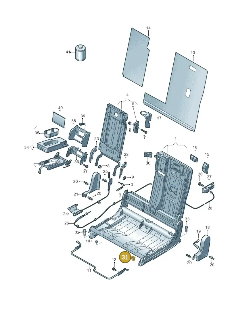 5G0886373 — Volkswagen Tiguan 2.0 (2023-) diagram 884885300, position 31