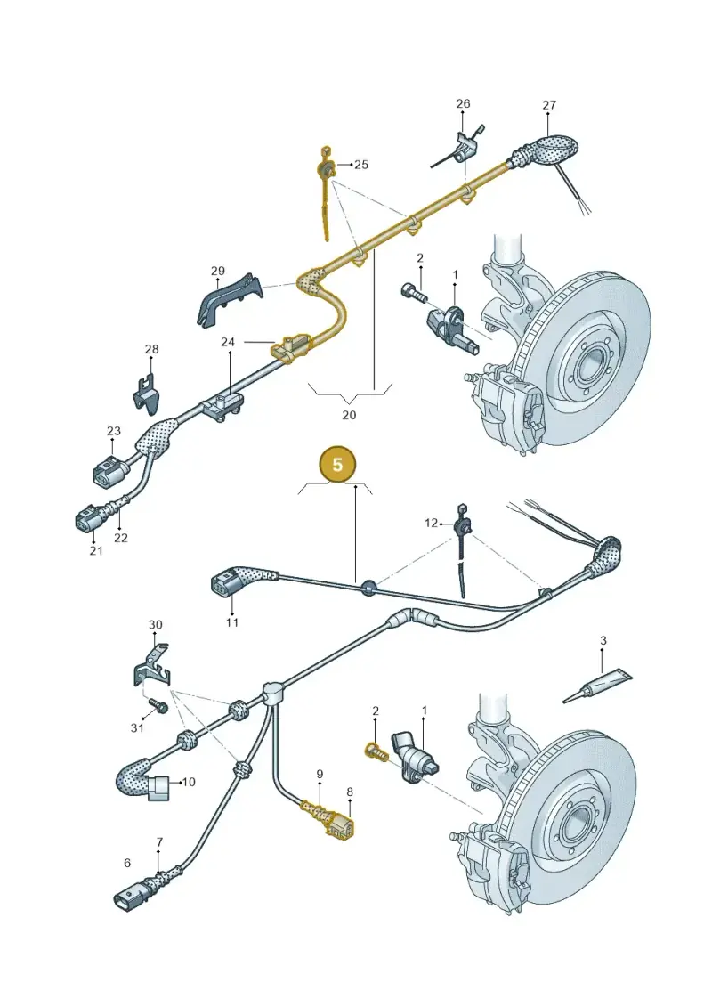 5G0927903AM — Volkswagen Golf 2.0 (2016-2020) diagram 827927000, position 5