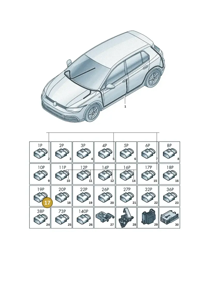 5G0937722 — Volkswagen Golf 2.0 BlueMotion (2019-2024) diagram 5h0971090, position 17