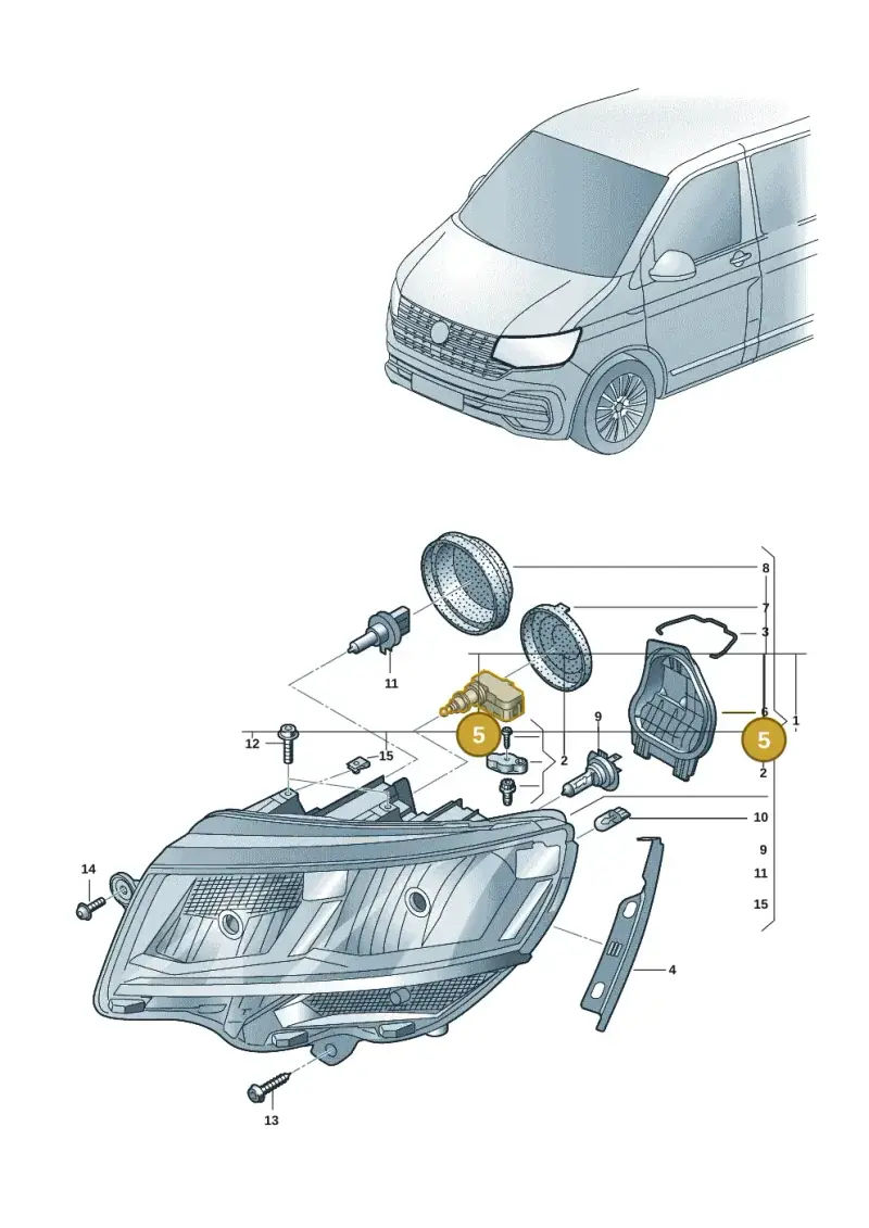 5G0941295 — Volkswagen Transport. multivan (2019-2024) diagram 7em941000, position 5