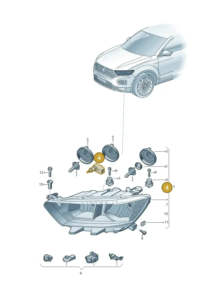5G0941295 — Volkswagen T-Roc convertible 1.5 (2019-2024) diagram 813941000, position 4