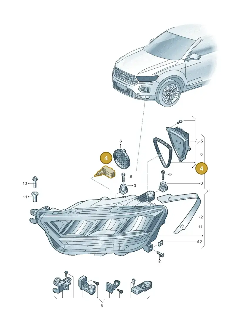 5G0941295 — Volkswagen T-Roc convertible 1.5 (2019-2024) diagram 813941010, position 4