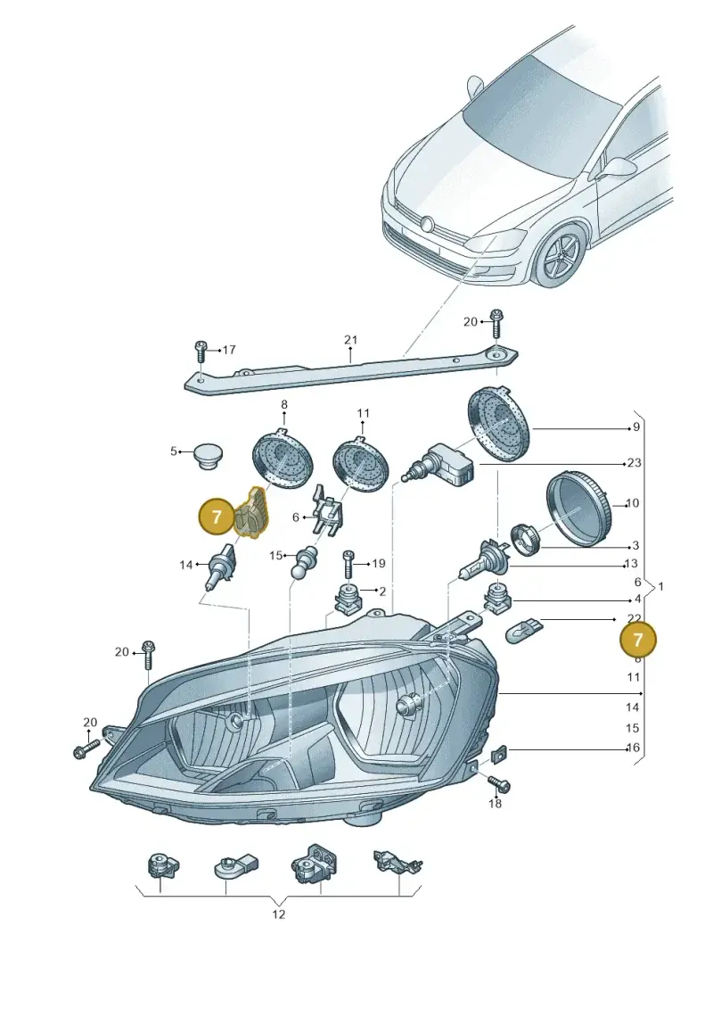 5G0941319B — Volkswagen E-Golf (2014-2021) diagram 781941000, position 7