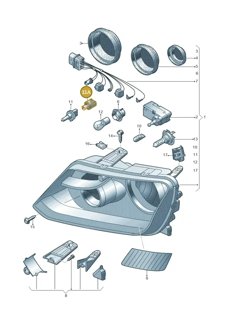 5G0941319B — Volkswagen Amarok twin cab (2022-) diagram 749941100, position 11A