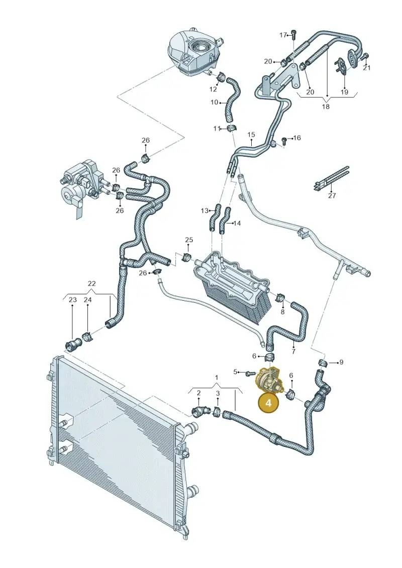 5G0965567A — Volkswagen Polo 1.0 BlueMotion (2017-2024) diagram 837121160, position 4