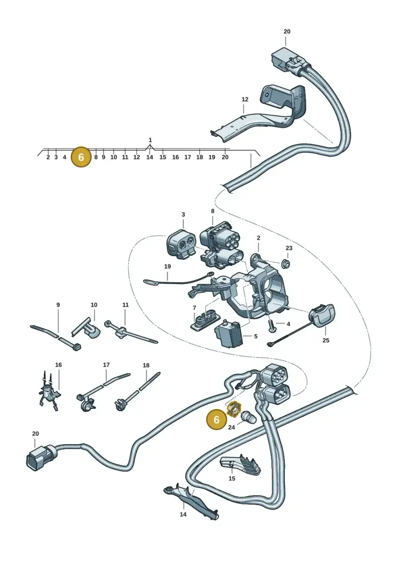 5G0971260 — Volkswagen Passat estate (2023-) diagram 3j0970150, position 6