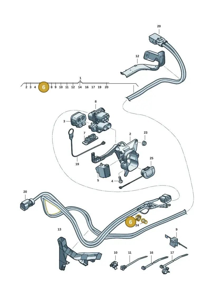 5G0971260 — Volkswagen Tiguan 2.0 (2023-) diagram 57x970150, position 6