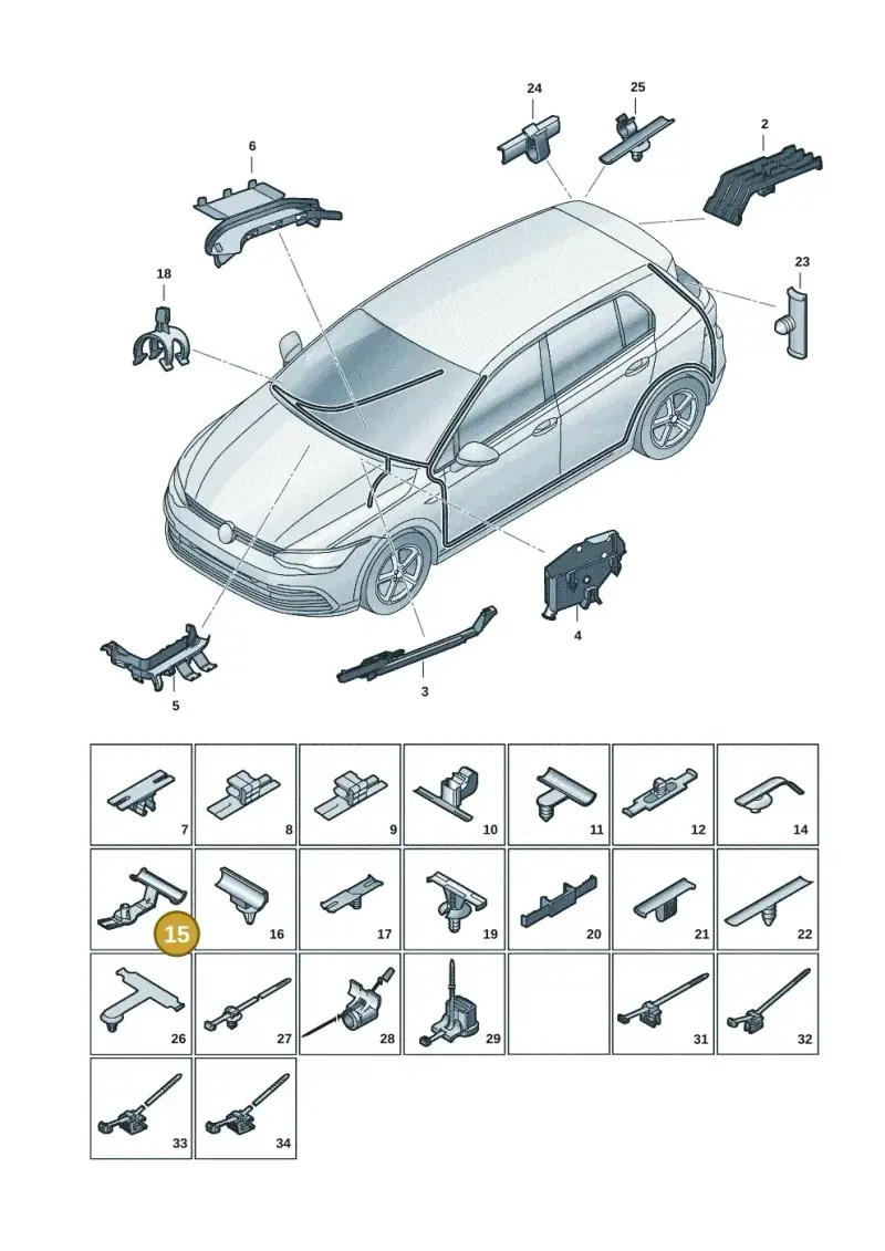 5G0971848 — Volkswagen Golf 2.0 BlueMotion (2019-2024) diagram 5h0971091, position 15