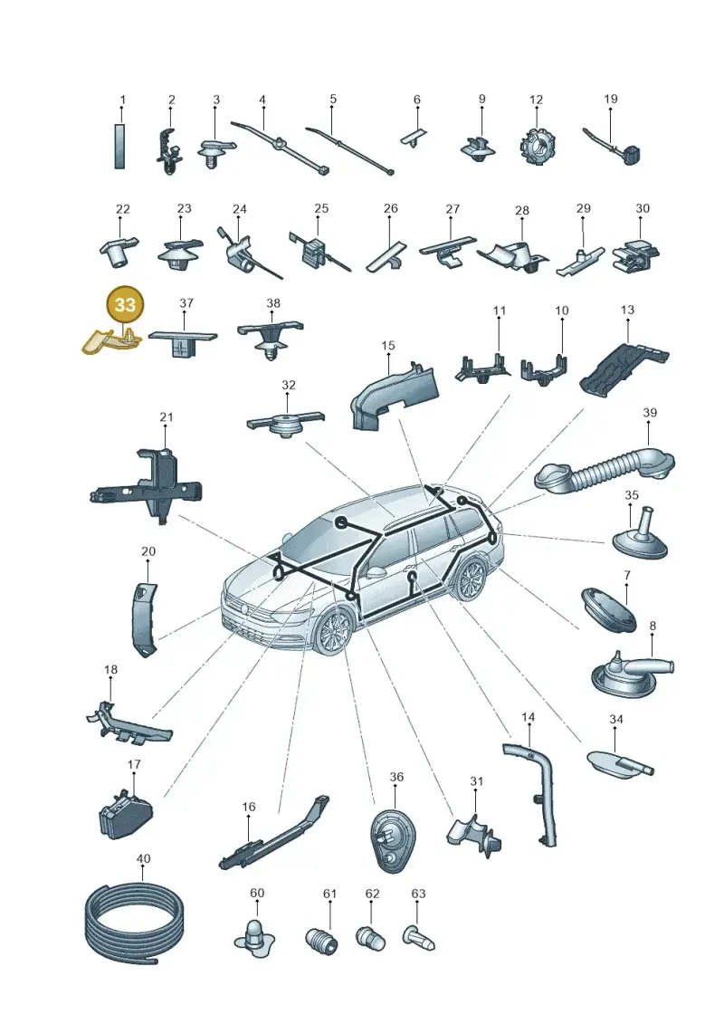 5G0971848 — Volkswagen Passat saloon (2014-2024) diagram 793971920, position 33