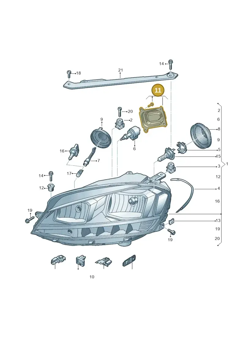 5G0998295 — Volkswagen Golf 2.0 (2016-2020) diagram 827941000, position 11