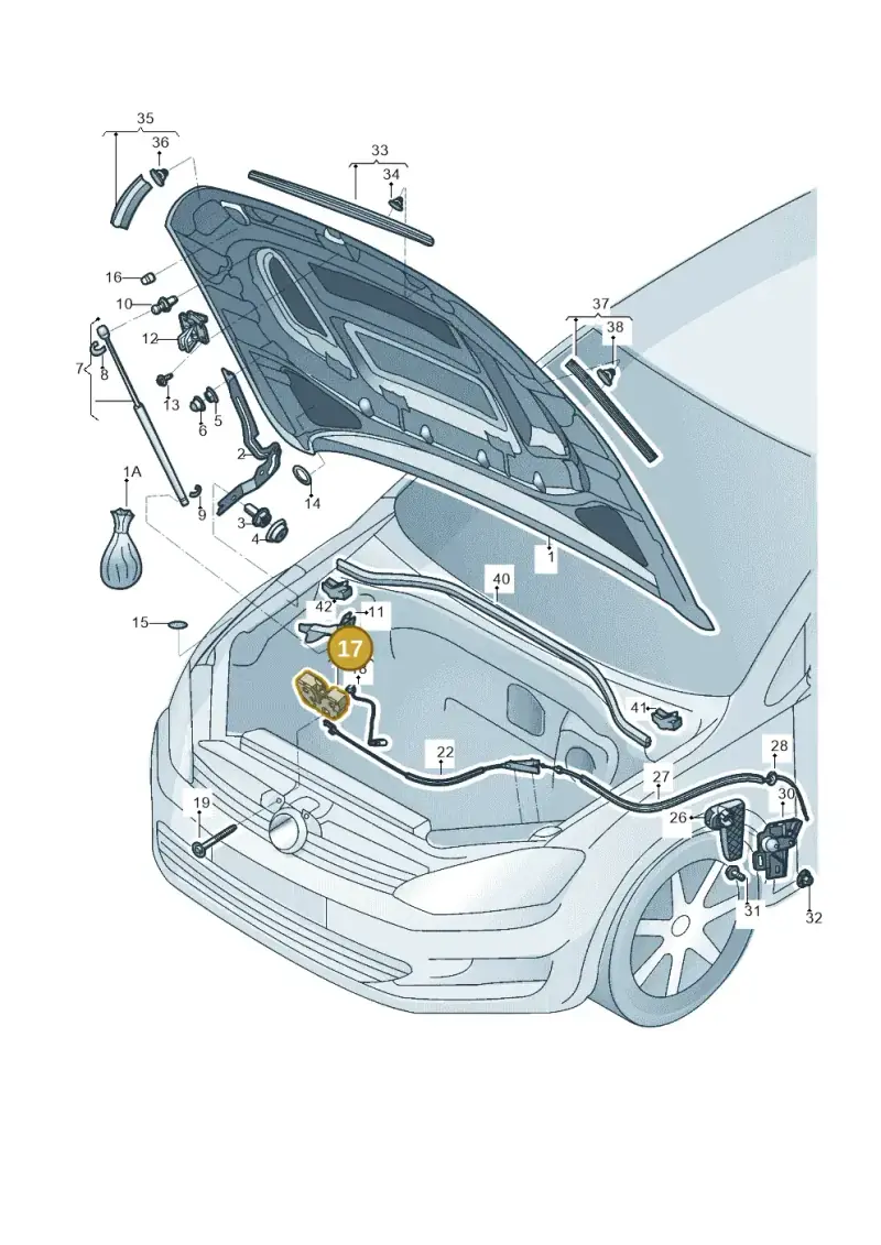 5G1823509D — Volkswagen POLO HATCH         "ZA"06> (2005-) diagram 496823000, position 17