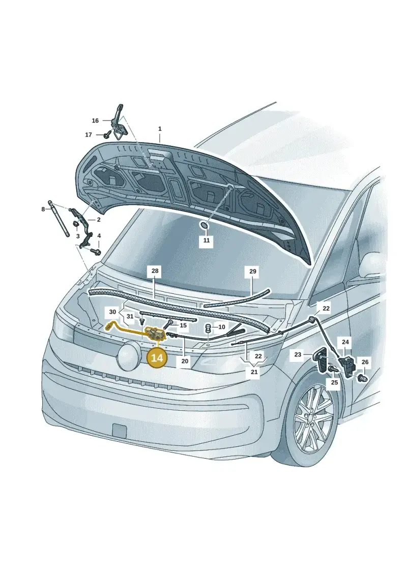 5G1823509D — Volkswagen Multivan (2021-) diagram 7t0823000, position 14