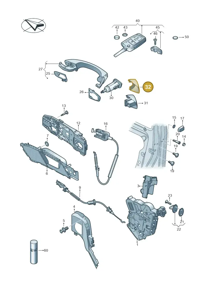 5G1837879E3FZ — Volkswagen Golf 2.0 (2016-2020) diagram 746837000, position 32