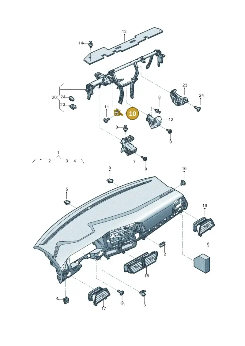 5G1857745 — Volkswagen Jetta 1.4 (2017-2024) diagram 431857000, position 10