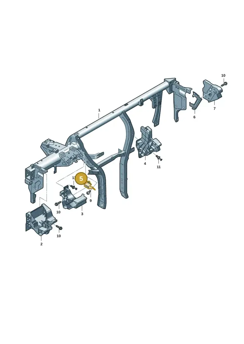 5G1857745 — Volkswagen Golf 2.0 BlueMotion (2019-2024) diagram 5h0857005, position 5