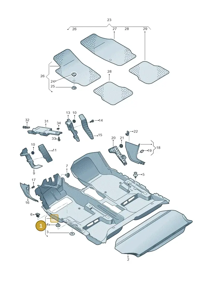 5G1863367B62U — Volkswagen Golf 2.0 (2016-2020) diagram 746863000, position 1