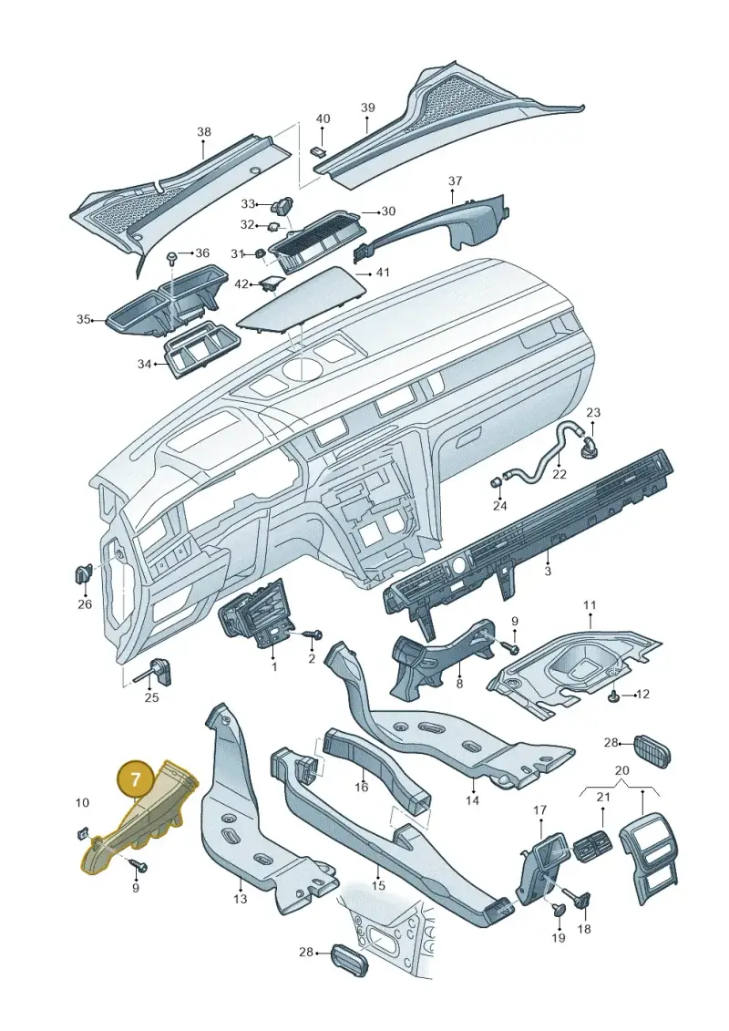 5G2819151 — Volkswagen Passat saloon (2014-2024) diagram 793819300, position 7