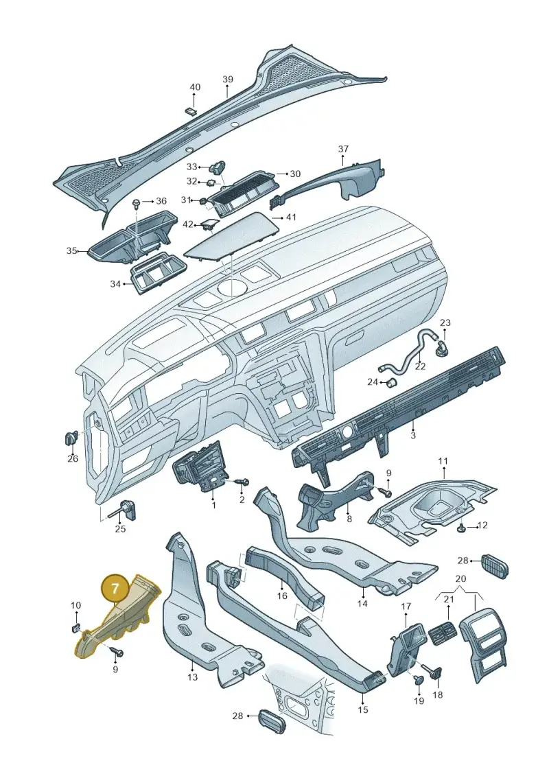 5G2819151 — Volkswagen Arteon (2017-2023) diagram 828819300, position 7