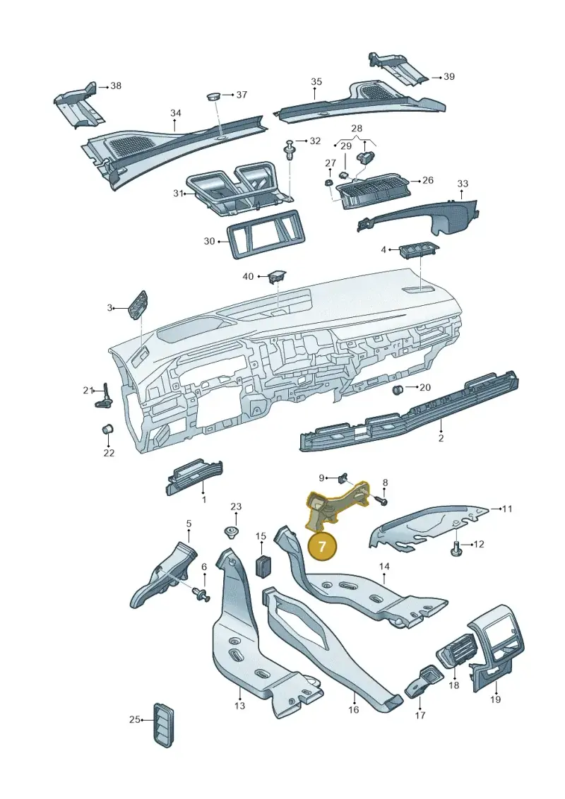 5G2819152A — Volkswagen Golf 2.0 BlueMotion (2019-2024) diagram 5h0819300, position 7