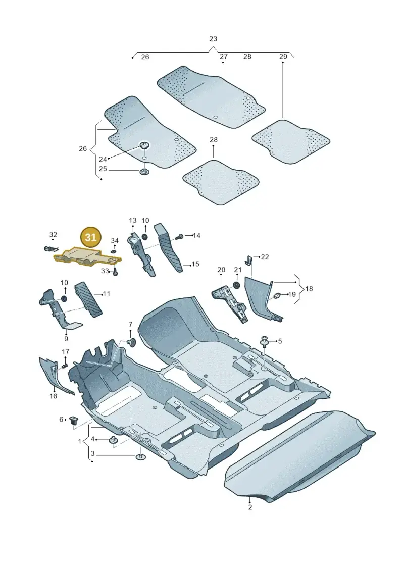 5G2863081A82V — Volkswagen Golf 2.0 (2016-2020) diagram 746863000, position 31