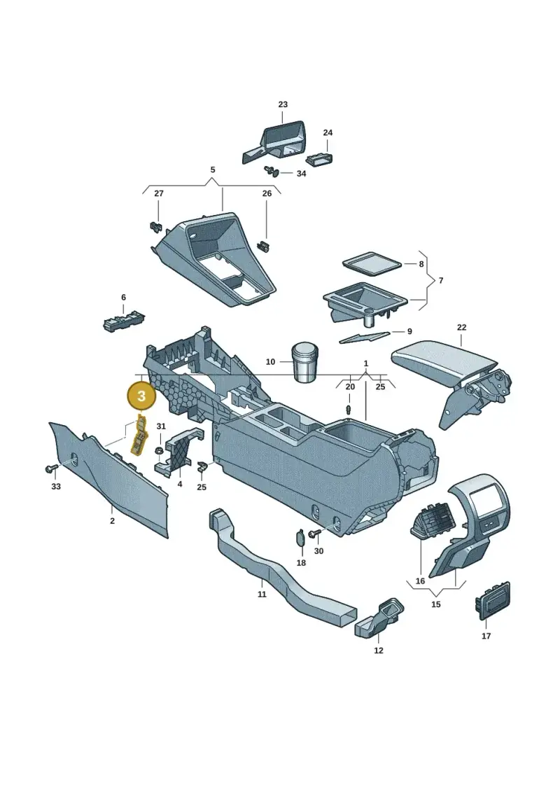 5G2863143E — Volkswagen Caddy Maxi Kombi (2020-2024) diagram 2ka863050, position 3