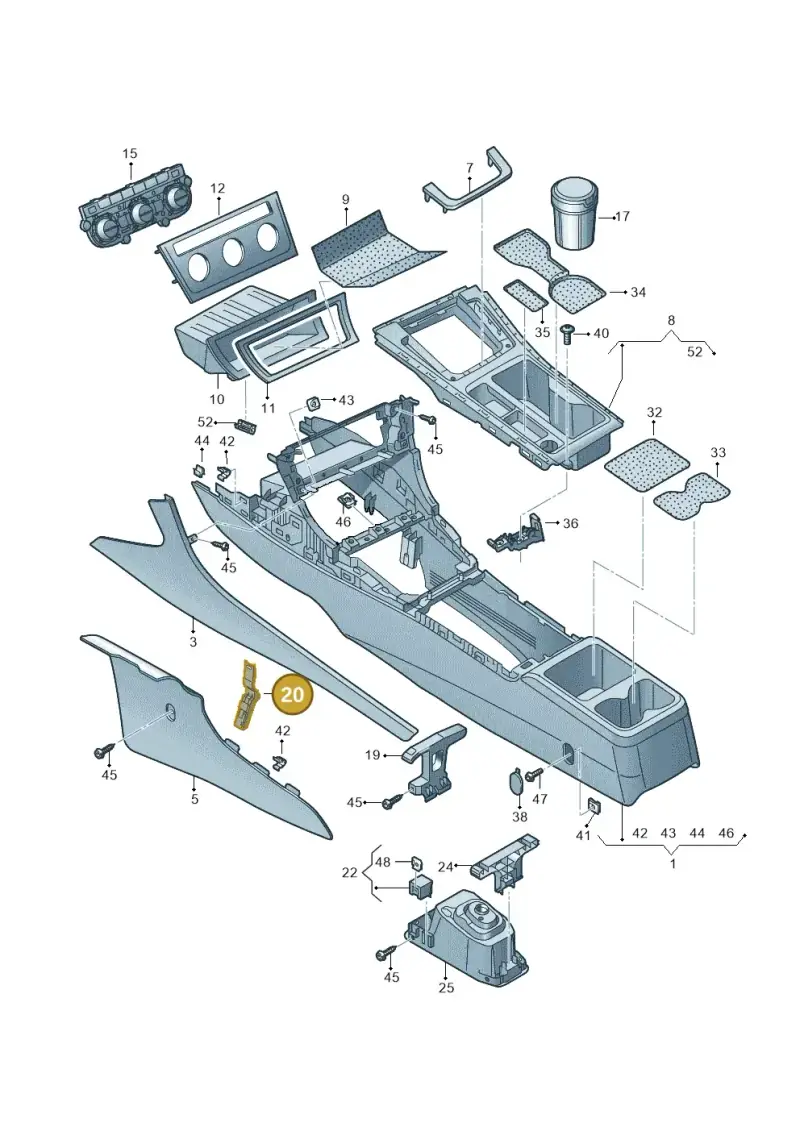 5G2863143E — Volkswagen Golf 2.0 (2016-2020) diagram 746863500, position 20