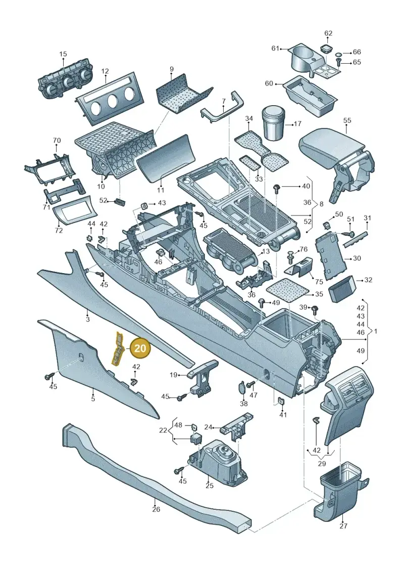 5G2863143E — Volkswagen Golf 2.0 (2016-2020) diagram 763863550, position 20