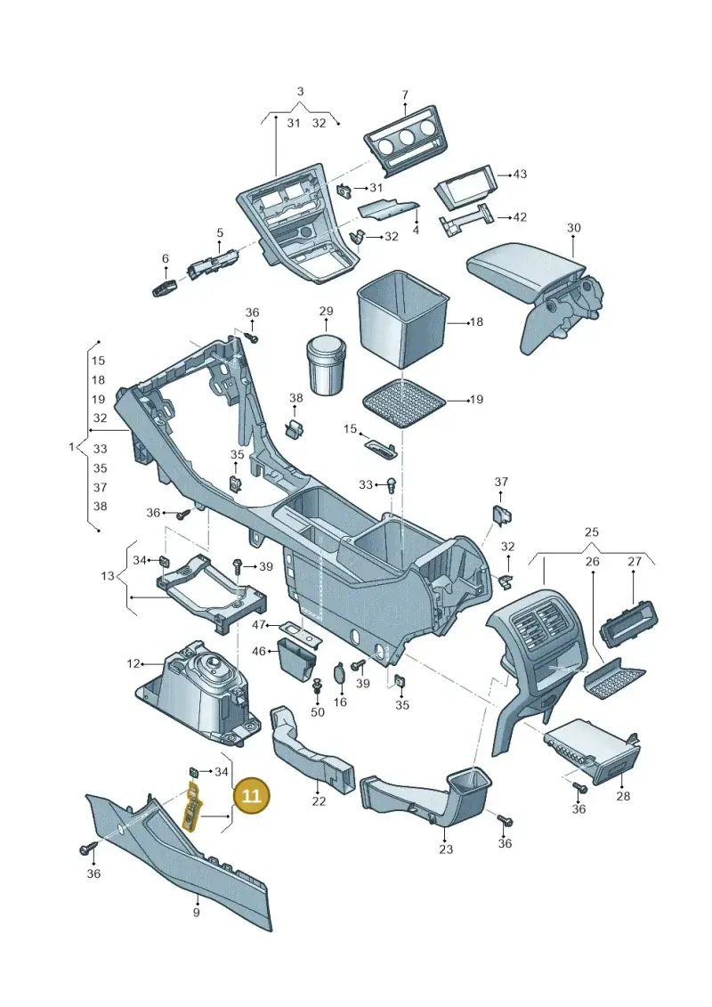 5G2863143E — Volkswagen Touran 2,0 BlueMotion (2015-2024) diagram 869863500, position 11