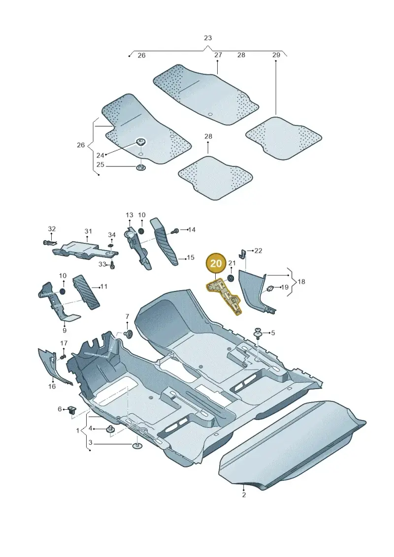 5G2867192A — Volkswagen Golf 2.0 (2016-2020) diagram 746863000, position 20